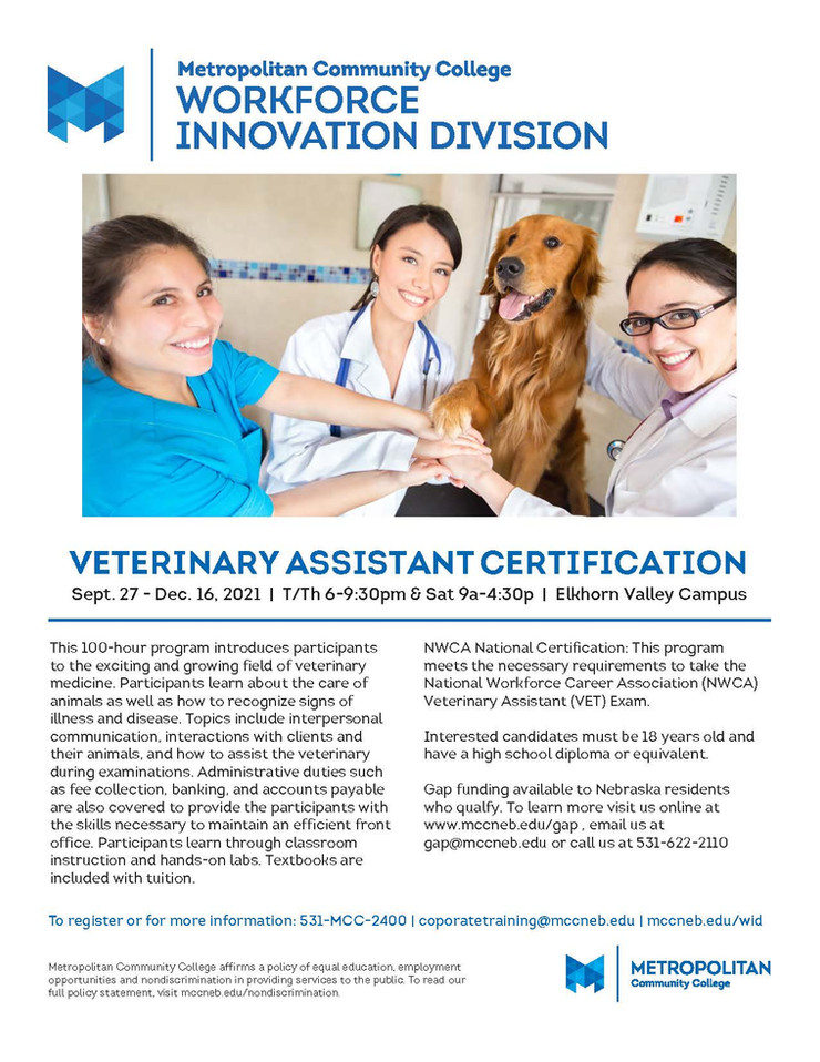 MCC Workforce Innovation Vet Assistant Certification Lift Up Sarpy   F594b7 18d0bdcb123b478cb828af55d996130cmv2 